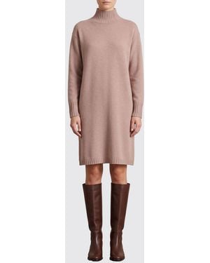 Fabiana Filippi Wool, Silk And Cashmere Knit Turtleneck Mini Dress - Natural