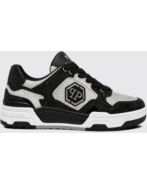 Philipp Plein Predator V2 Leder-Sneaker Mit Kristallen Und Hexagon-Logo - Weiß
