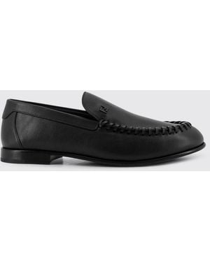 Fendi Mocassins En Cuir Avec Surpiqûres - Blanc