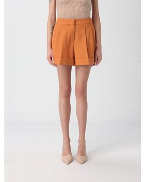 Fendi Virgin Wool Grain De Poudre Shorts - Orange