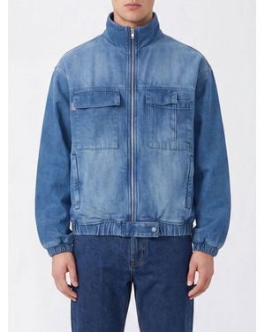 Carrera Barrau Cotton Bomber Jacket With High Neck And Concealed Closure - Blue