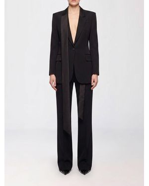 The Attico Single-Breasted Wool Blazer With Sash - Black