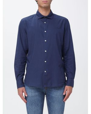 MC2 Saint Barth Cotton Poplin Shirt With Embroidered Logo - Blue