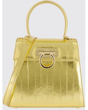Ferragamo Laminated Leather Bag - Yellow