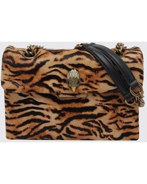Kurt Geiger Kensington Animal Print Leather Shoulder Bag - Brown