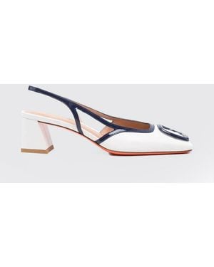 Santoni Leather Slingback - White