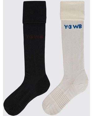 Wales Bonner Ribbed Cotton Socks Y-3 X With Jacquard Logo - Black