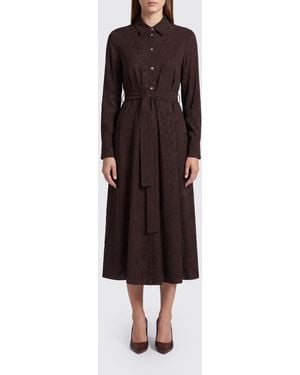 Pinko Floral Print Midi Shirtdress - Brown
