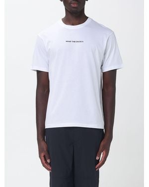 Save The Duck Pure Cotton Crewneck T-Shirt With Graphic Slogan Print By - White