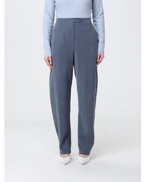 Emporio Armani Crêpe Wide Leg Pants - Blue