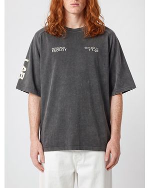 CAMPERLAB Relaxed Fit Cotton T-Shirt With Dropped Shoulders And Slogan Print - Grey