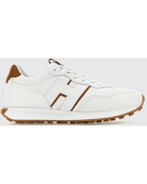 Hogan H601 Sheepskin Sneakers With Side H Logo And Serrated Sole - White