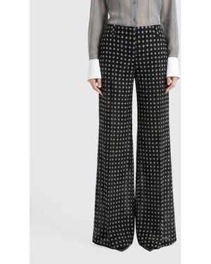 Ermanno Scervino Polka Dot Silk Flared Pants - Black