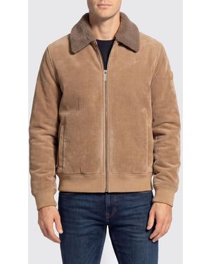 Colmar Velvet Bomber Jacket With Fur Collar - Blue