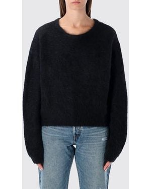 American Vintage Relaxed Fit Alpaca Wool Crewneck Jumper - Black