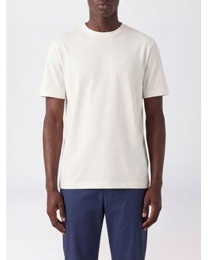 BOSS Camiseta De Cuello Redondo Para Hombre De Algodón Con Logo Bordado - Blanco
