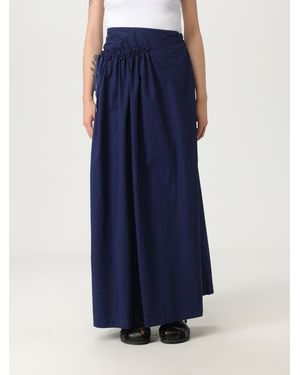 Aspesi Elegant Solid Maxi Skirt With Drawstring Waist - Blue