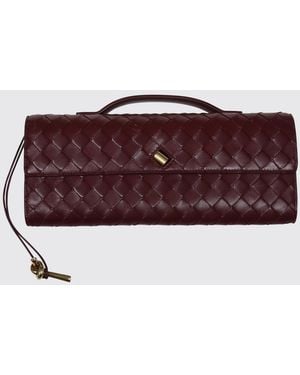 Bottega Veneta Medium Andiamo Intrecciato Lambskin Top Handle Bag - Purple