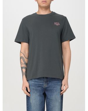 A.P.C. Cotton T-Shirt With Logo - Grey