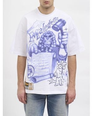 PDF Bedrucktes Baumwoll-T-Shirt - Weiß