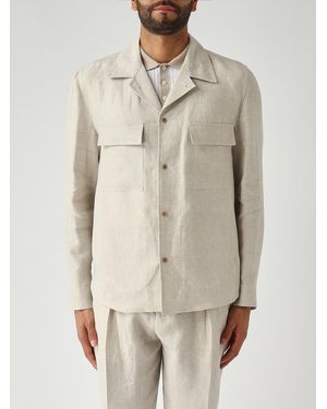 Briglia 1949 Linen Shirt Jacket - Natural