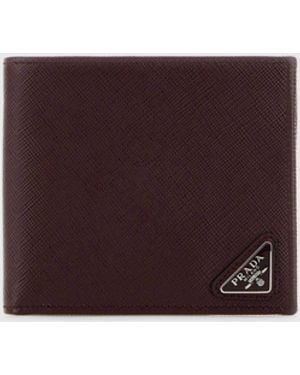 Prada Saffiano Calf Leather Wallet - Purple