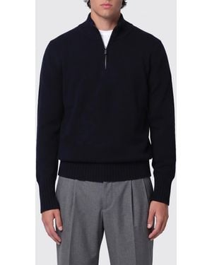 Drumohr Langärmeliger Rollkragenpullover Aus Wollmischung Mit Halbem Reißverschluss - Blau