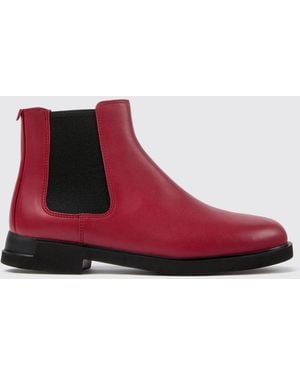 Camper Iman Chelsea-Stiefeletten Aus Glattleder Mit Elastischem Knöchel - Rot