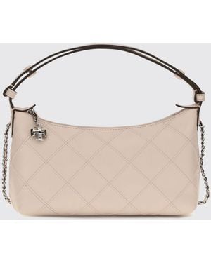 Tory Burch Minibolso De Hombro Fleming De Piel Lisa Acolchada Con Logo - Rosa