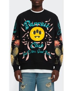 Barrow Crewneck Cotton Sweatshirt With Logo Print - Gray