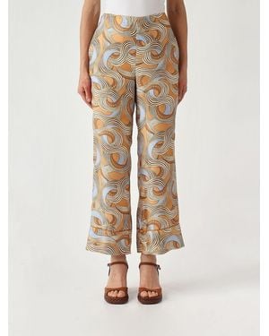 Maliparmi Printed Silk Pants - Natural