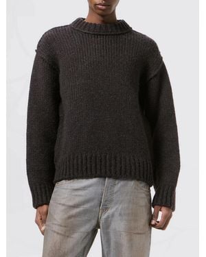 Our Legacy Pullover Mit Rundhalsausschnitt Aus Wolle Mit Überschnittenen Schultern - Schwarz