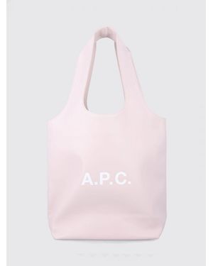 A.P.C. Kleine Ninon Tote-Bag Aus Recycelten Materialien Mit Gedrucktem Logo - Pink