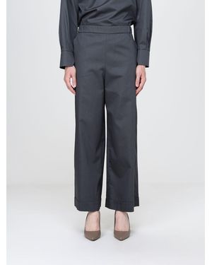 Max Mara Pantalones Cropped De Algodón - Gris