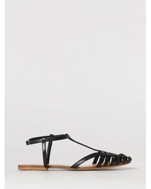 Anna F. Suede Sandals - Black