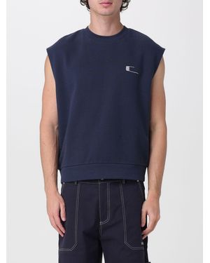 Carrera Sleeveless Cotton Sweatshirt With Crew Neck And Contrast Logo - Blue
