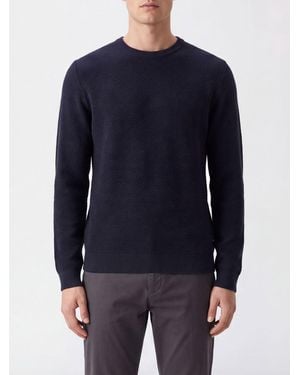 Slowear Pullover Aus Reiner Schurwolle Mit Rundhalsausschnitt Und Logo - Blau