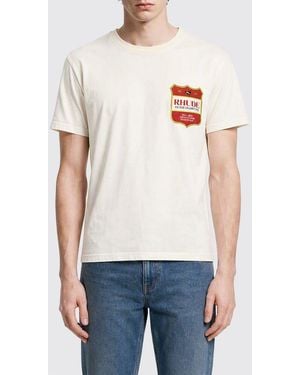 Rhude Cotton T-Shirt With Logo Crest And Dropped Shoulders - White