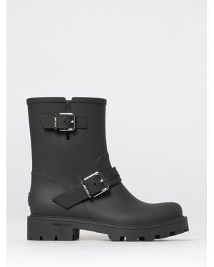 Jimmy Choo Rubber Biker Ankle Boot - Black