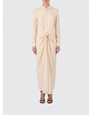 Emporio Armani Viscose Blend Shirt Dress - Natural