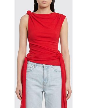 Ganni Asymmetrical Top - Red