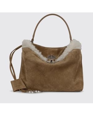 Balenciaga Rodeo Mini Shearling Handbag With Removable Shoulder Strap - Multicolor