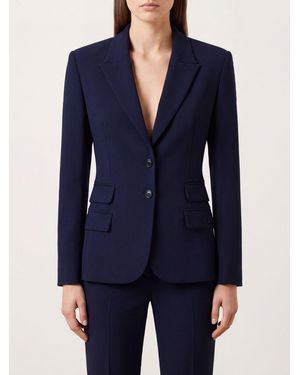 Elisabetta Franchi Slim Fit Single-Breasted Blazer With Peaked Lapels - Blue