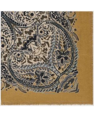 Etro Schal Aus Modal Und Kaschmir Mit Paisley-Print Und Fransenrändern - Mettallic