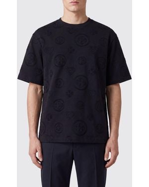 CASABLANCA Tone-On-Tone Logo Cotton T-Shirt - Black