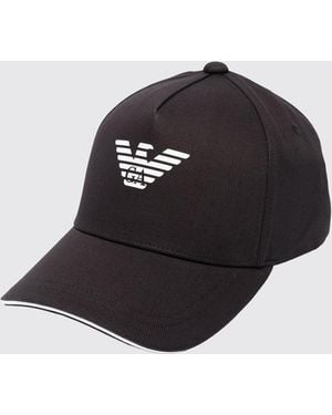 Emporio Armani Baumwoll-Baseballkappe Von Mit Adler-Logo - Schwarz