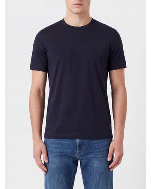Giorgio Armani Stretch Viscose Jersey Crewneck T-Shirt - Blue