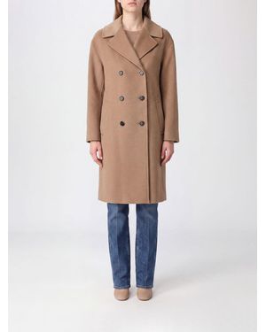 Max Mara Long Double-Breasted Coat - Natural