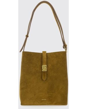 Soeur Bello Suede Shoulder Bag With Adjustable Handle - Natural