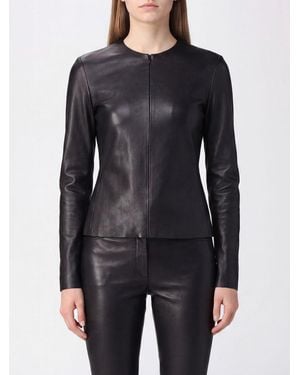 Stouls Top À Manches Longues En Cuir D'Agneau À La Coupe Slim - Noir